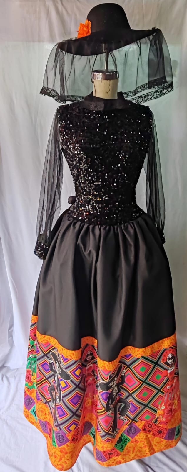Disfraz Elegante de Catrina para Niña y Dama