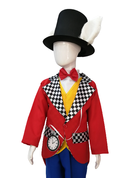 Disfraz traje de Conejo de la pelicula Alicia con sombrero para niños