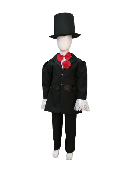 Disfraz traje de Catrin de lujo con sombrero halloween para niños