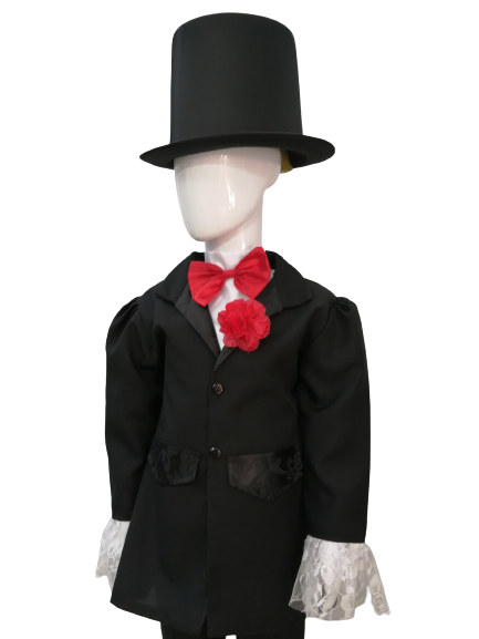 Disfraz traje de Catrin de lujo con sombrero halloween para niños