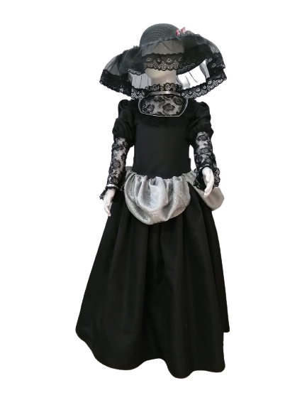 Vestido Disfraz Catrina PLata de lujo halloween para niñas
