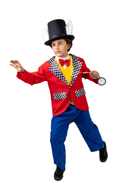 Disfraz traje de Conejo de la pelicula Alicia con sombrero para niños