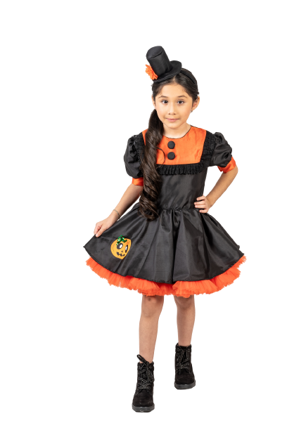 Vestido  Disfraz Brujta Calabacita de lujo halloween para niñas