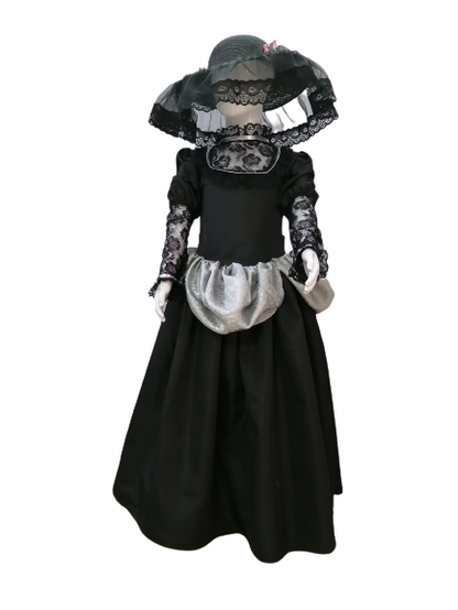 Vestido  Disfraz Catrina PLata de lujo halloween para niñas