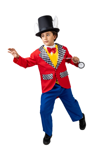 Disfraz  traje de Conejo de la pelicula Alicia con sombrero para niños